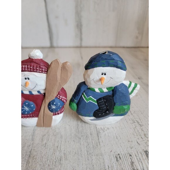 Eddie Walker AS IS Snowman ice ski skating figure xmas set - Picture 3 of 8